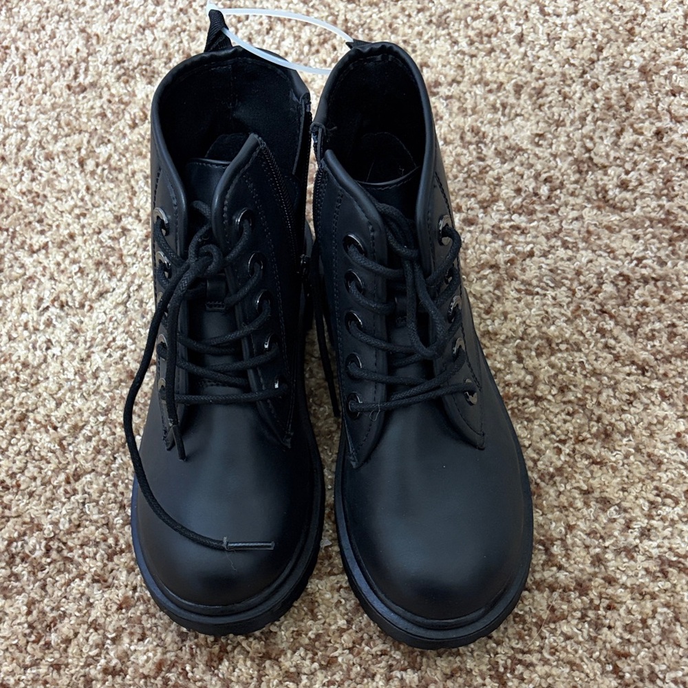 Steve Madden Kids Black Combat Boots